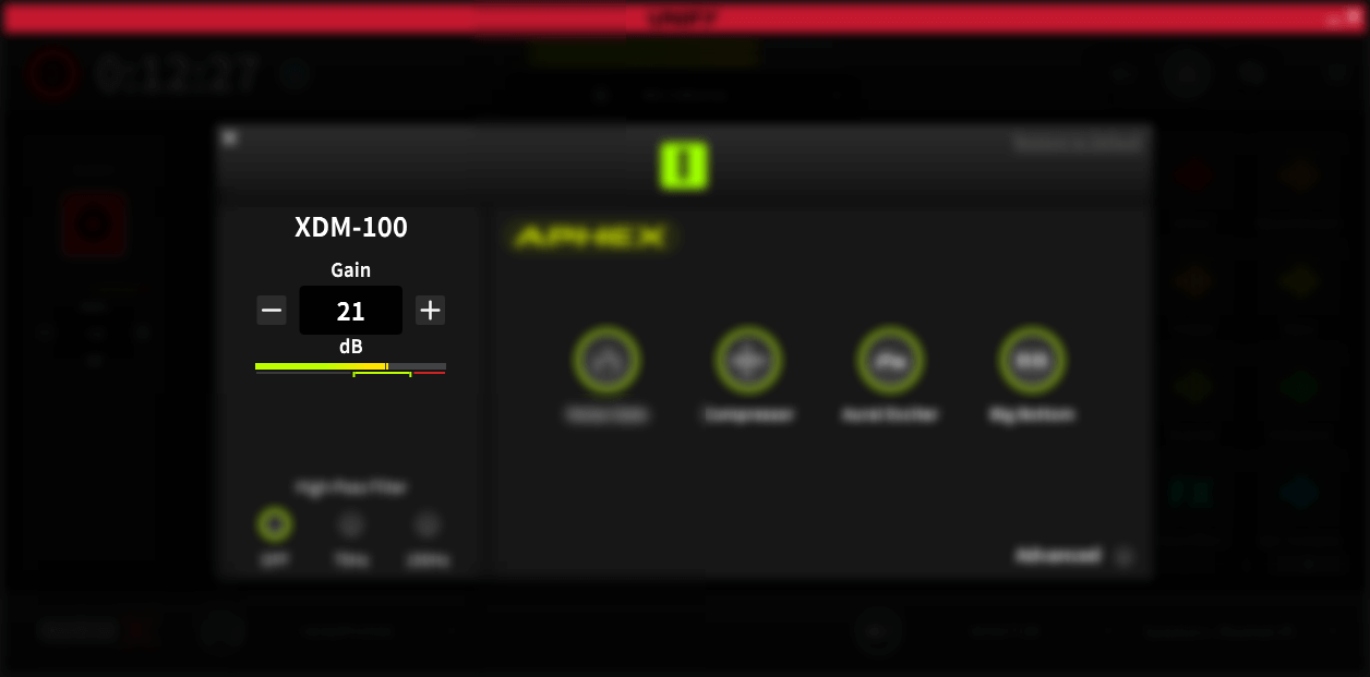 Adjusting XDM-100 gain in UNIFY